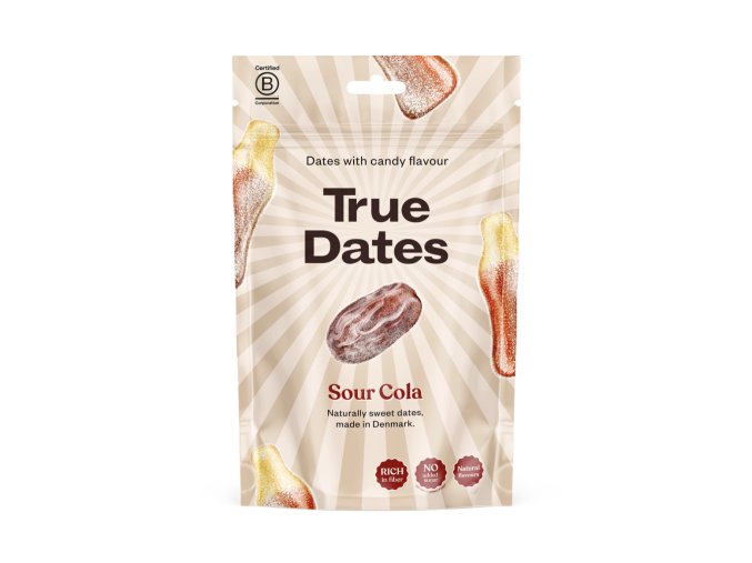 TRUE DATES, ochucené datle s příchutí kyselé coly 100g
