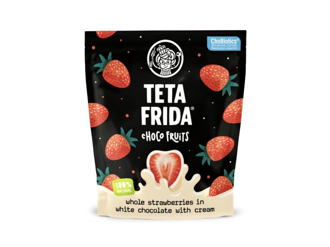 TETA FRIDA Lyofilizované jahody v bílé čokoládě 100 g