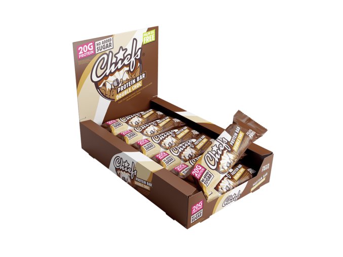 chiefs protein bar double choc 12x55g