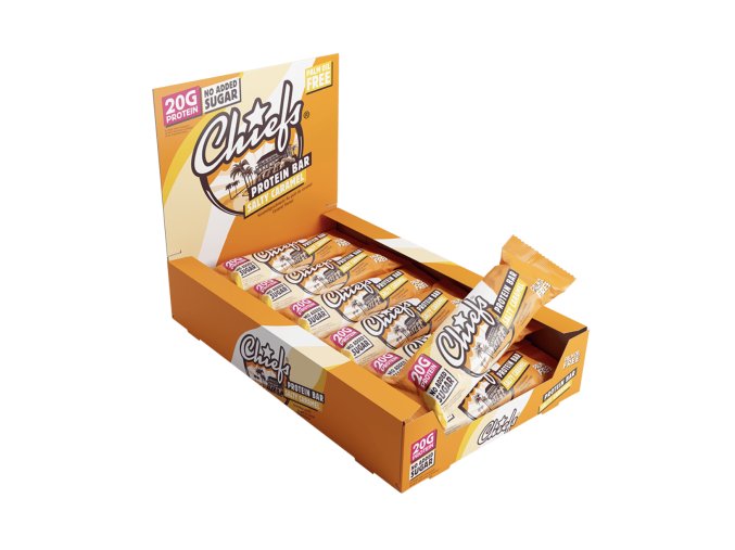 chiefs protein bar salty caramel 12x55g