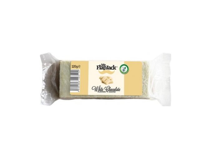 mr flapjack bila cokolada white chocolate ovesna tycinka 120g