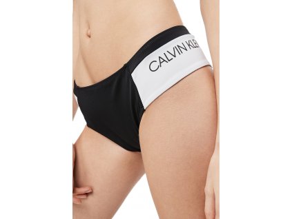 Spodný diel plaviek KW0KW00841-BEH čiernobiela - Calvin Klein