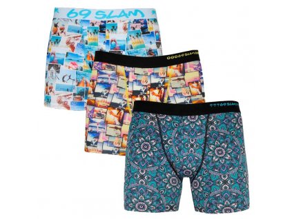 Pánske boxerky fit mix 3PACK PACMRT-PO - 69SLAM