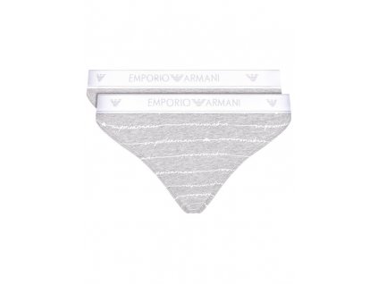 Dámske nohavičky 163334 1P219 04148 sivá - 2 pack - Emporio Armani