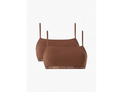 Dámska bralettka 2 pack 000QF6040E - W5K - Hnedá - Calvin Klein