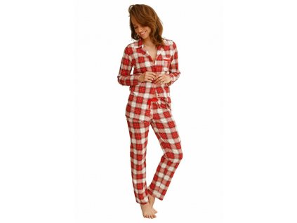 Dámske pyžamo Celine červené s káro vzorom