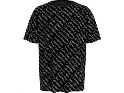Pánske tričko KM0KM00764 - 0GQ čierna s bielou potlačou - Calvin Klein