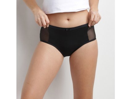 Menštruačné boxerky s čipkou DIM MENSTRUAL LACE BOXER - DIM - čierna