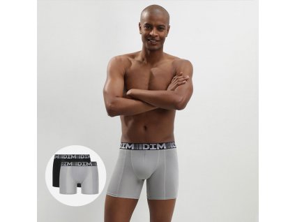 Pánske športové boxerky 2 ks DIM 3D FLEX AIR LONG BOXER 2x - DIM - šedá