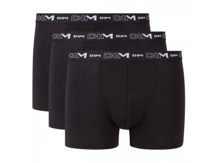 Pánske boxerky 3 ks DIM COTTON STRETCH BOXER 3x - DIM - čierna