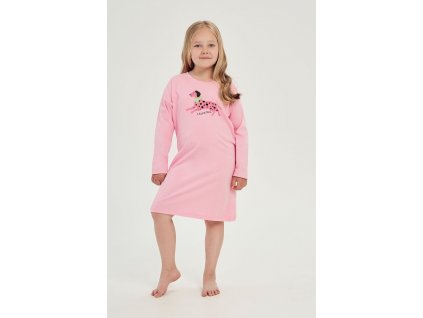 Dievčenská nočná košeľa Ruby ružová pre mladšie deti
