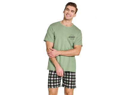 Pánske pyžamo Carter zelené s nápisom