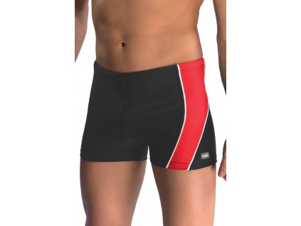 Pánske boxerkové plavky Michael 1 sivo-červené