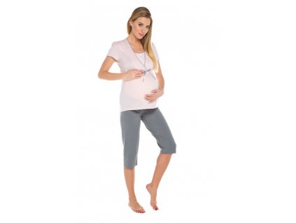 Tehotenské a dojčiace pyžamo Felicita ružové