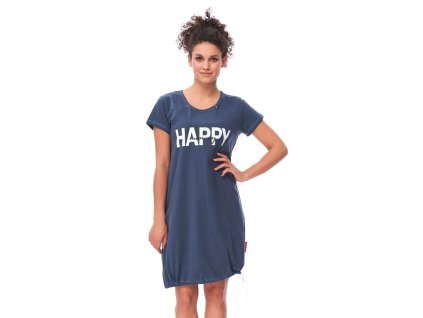 Materská nočná košeľa Happy mommy tmavo modrá