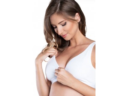 Bavlnená soft dojčiace podprsenka Lux biela
