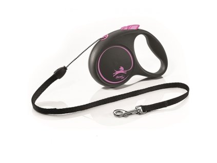Vodítko Flexi Black Design XS lanko 3 m ružové (do 8 kg)