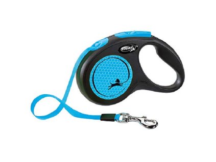 Flexi New Neon M páska 5 m modré (do 25 kg)