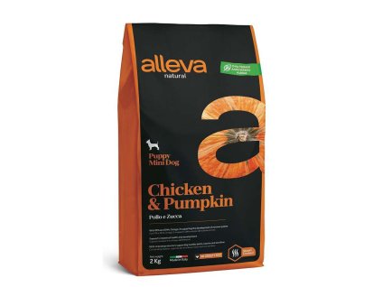 alleva natural chicken pumpkin puppy mini 2kg