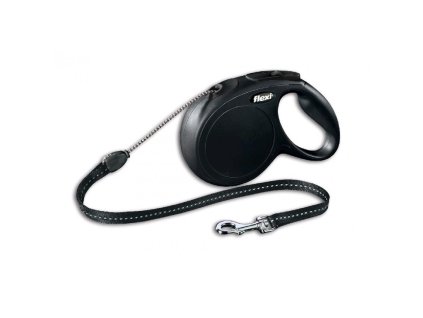 Flexi Classic NEW lanko M 8 m čierne (do 20 kg)