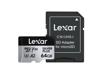 Karta pamäte Lexar High-Performance Silver Plus microSDXC 64GB + adaptér - obrázok 1
