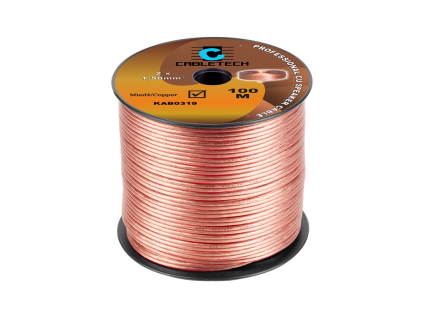 Kabel dvojlinka Cabletech KAB0319 2x 1,5 mm průhledná CU
