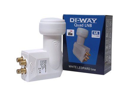 DI-WAY LNB QUAD 0,1dB WHITE LEOPARD LINE - obrázok 1