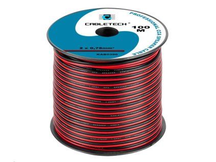 Kabel dvojlinka Cabletech KAB0390 2x 0,75 mm černo-rudá CCA