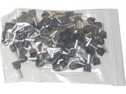 Dutinka pro dva kabely 1,5mm2 černá (TE1,5-8), balení 100ks