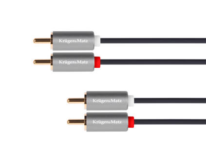 Kabel 2x CINCH - 2x CINCH 1m  KM1213 Kruger&Matz Basic - obrázok 1