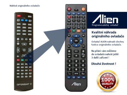 Diaľkový ovládač ALIEN Opensat 9900 HD PVR