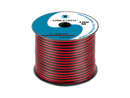 Kabel dvojlinka Cabletech KAB0387 2x 0,2 mm černo-rudá CCA