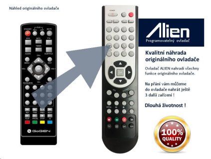 Diaľkový ovládač ALIEN STB GoGEN DVB 272 T2 PVR