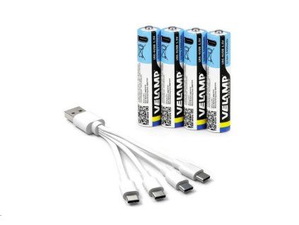 VELAMP LR6-4USB AA nabíjecí baterie s USB-C