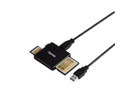 Čítačka kariet Hama Multi USB 3.0, SD/microSD/CF černá