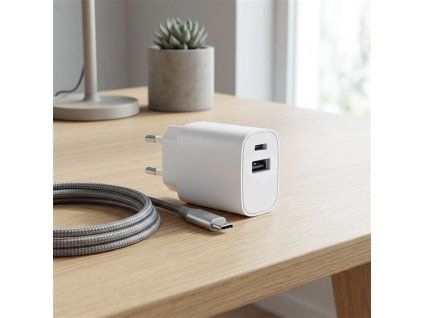 Solight USB-A+C fast charger 20W