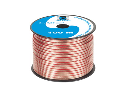 Kabel dvojlinka Cabletech KAB0351 2x 0,2 mm průhledná CCA