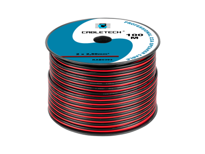 Kabel dvojlinka Cabletech KAB0393 2x 2,5 mm černo-rudá CCA