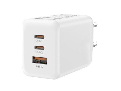 Solight 65W GaN fast charge USB-A + 2x USB-C adaptér - obrázok 1