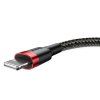 Baseus Cafule USB Lightning kábel 2,4A 0,5 m (červený+čierny) - obrázok 4