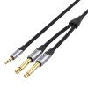 Audio kábel mini jack 3,5 mm na 2x jack 6,35 mm samec Vention BARHK 8 m - obrázok 3