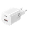 Solight 33W GaN fast charge USB-A + USB-C adaptér, biely - obrázok 1