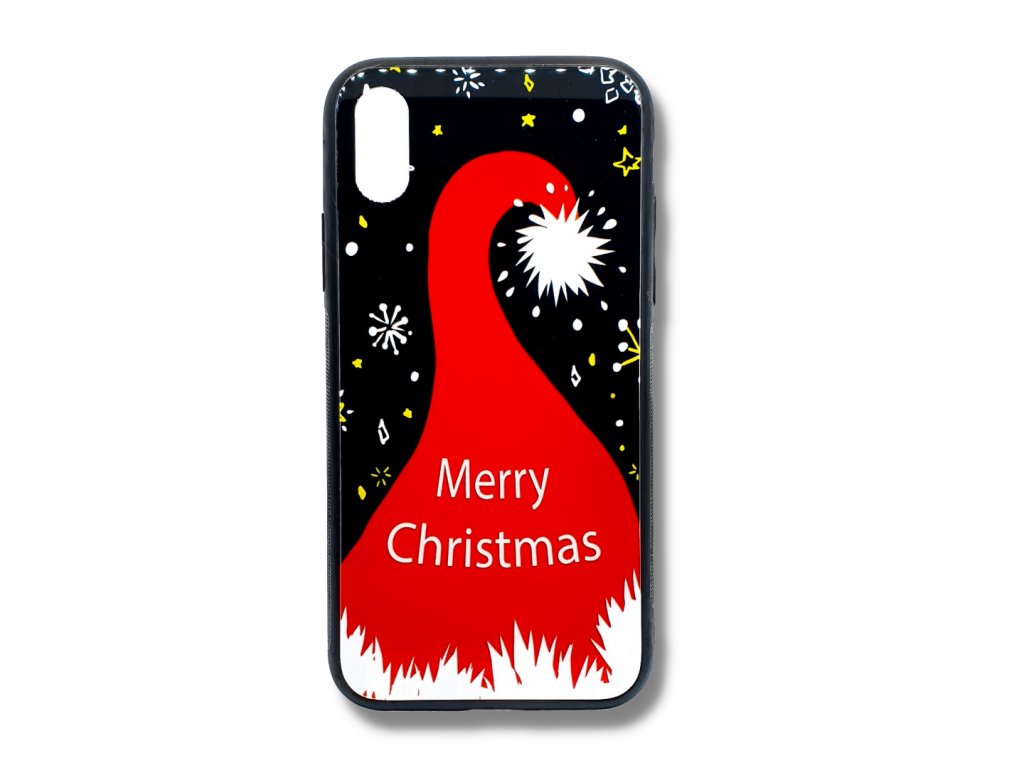 Vianočný plastový kryt (obal) pre iPhone XR - Santova čiapka