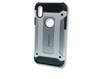 Plastový kryt (obal) Armor Carbon pre iPhone X/XS - strieborný
