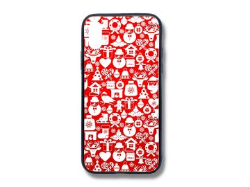 Vianočný plastový kryt (obal) pre iPhone 7/8/SE 2020 - malé vianočné ozdoby