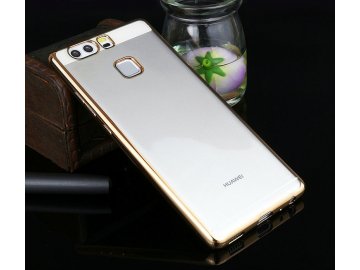 Silikónový kryt (obal) pre Huawei Y5 (2018) - priesvitný so zlatými okrajmi