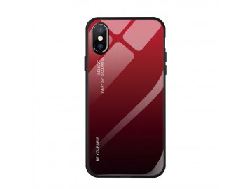 Silikónový kryt na Huawei P smart červeno-čierny (sklenená zadná strana)