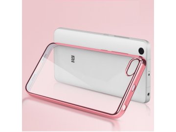 Silikónový kryt (obal) pre Xiaomi Mi5 - priesvitný s ružovými okrajmi