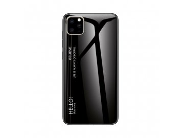 Silikónový kryt (obal) pre iPhone 11 Pro so sklenenou zadnou stranou - čierny