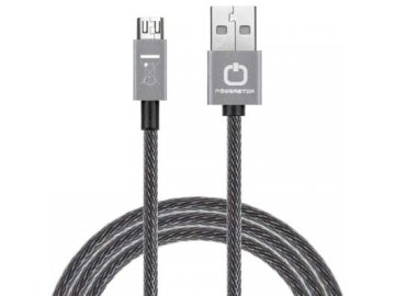 Dátový kábel POWERSTAR micro USB - šedý
